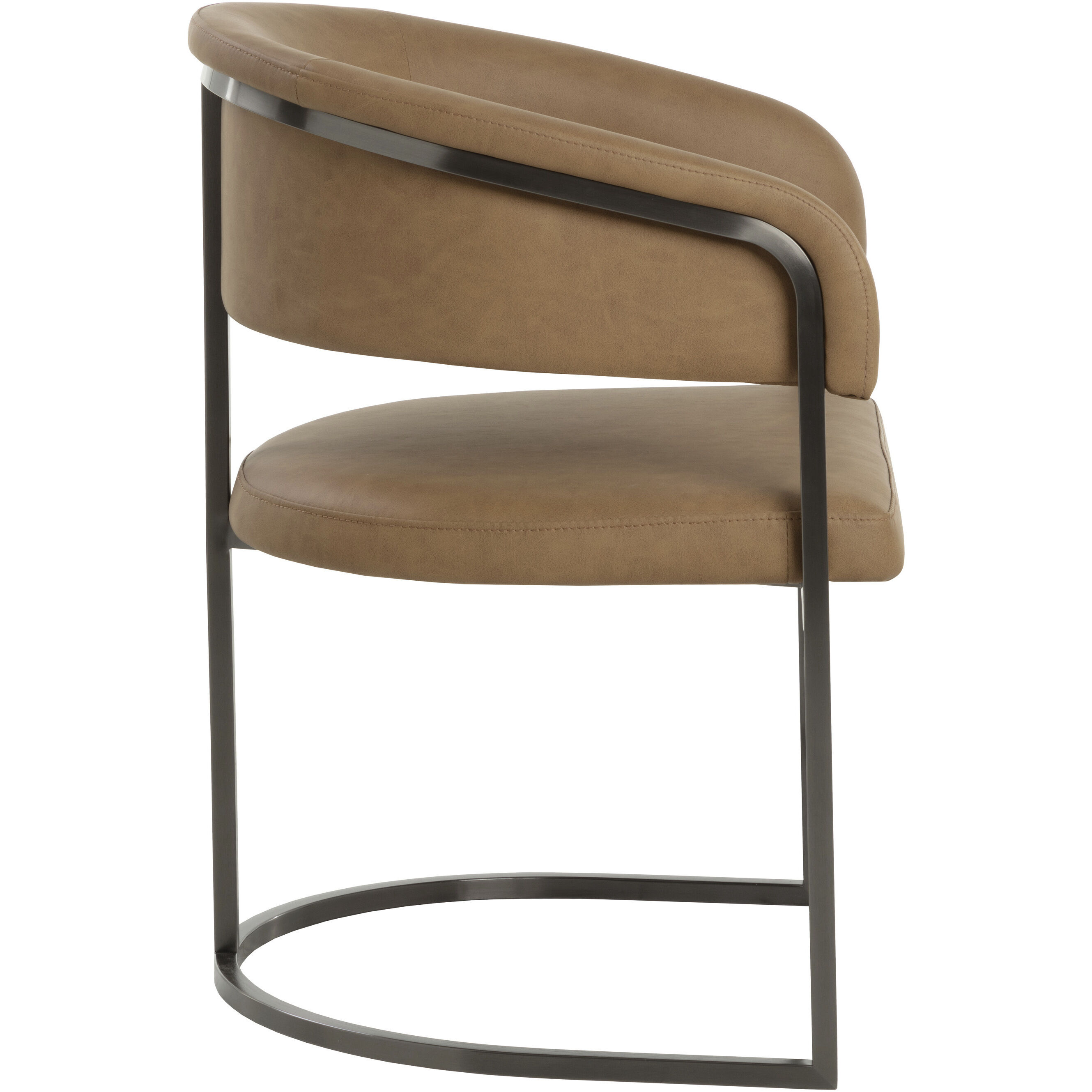 Marris Gunmetal / Milliken Cognac Dining Armchair
